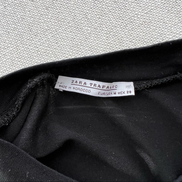 ZARA Black Mock Neck Long Tee - Picture 5 of 5